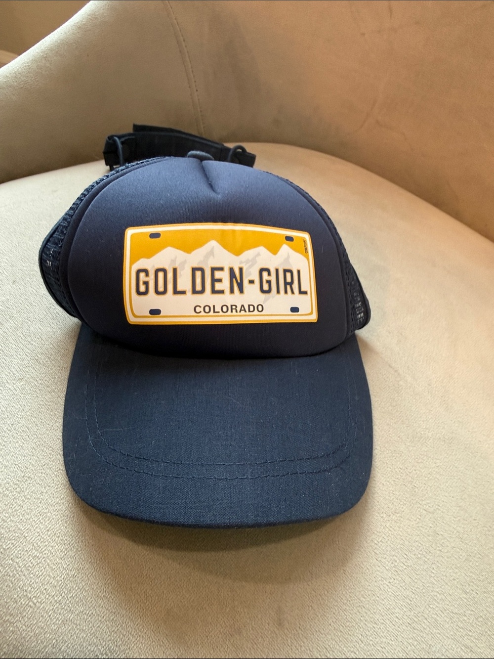 Navy Pet Cap with Yellow Golden Girl Patch